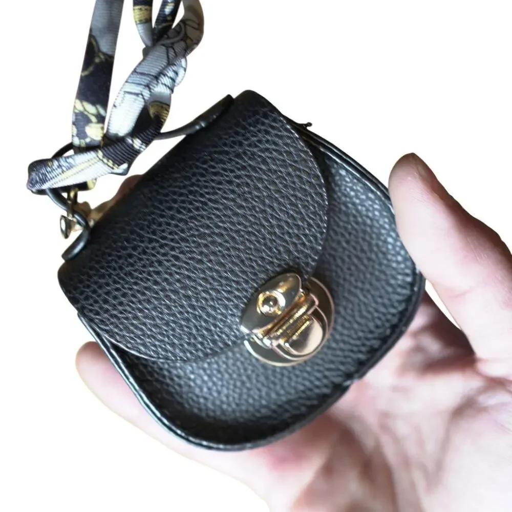 Bag Keychain Bag Charm Change Pouch Coin Push Lock Clasp Black Goth Romance